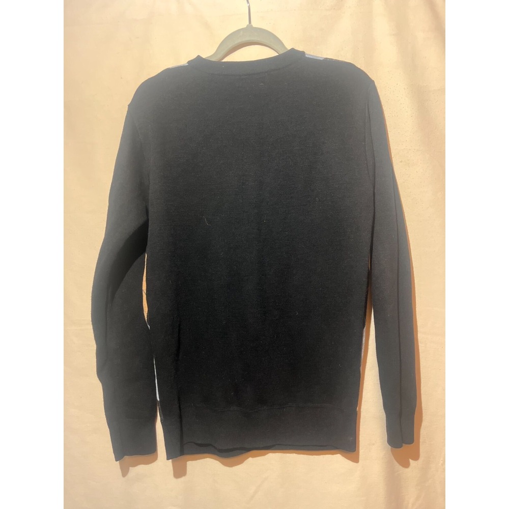 Whipper In Argyle V Neck Black Blue Pullover Men's SZ M‎ Sweater A91 - Picture 2 of 14